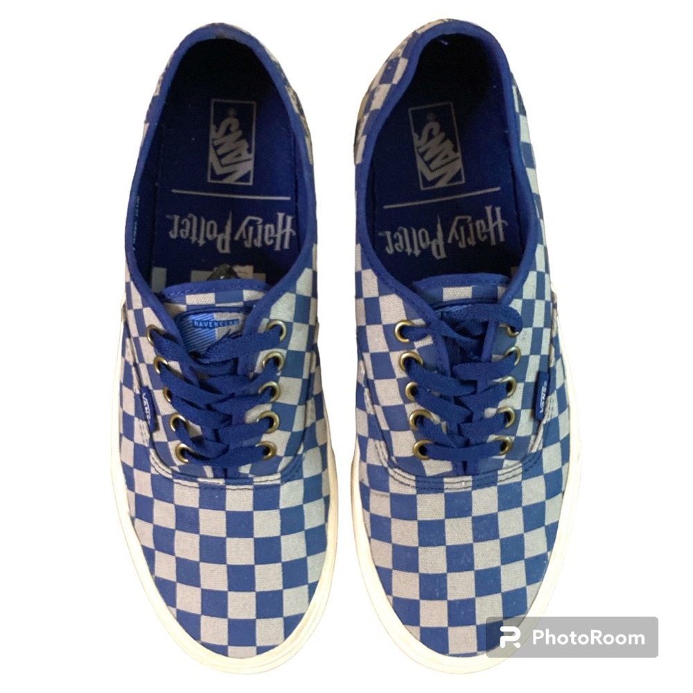 VANS X HARRY POTTER™ RAVENCLAW AUTHENTIC SHOES Blue/Grey Checkerboard Size 10